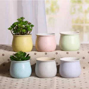 Macaron Flower Pot Ceramic Vase Planter Bonsai Desktop Ornaments Home Office Decor Garden Supplies Succulent Pot Plant Pot